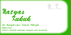 matyas kukuk business card
